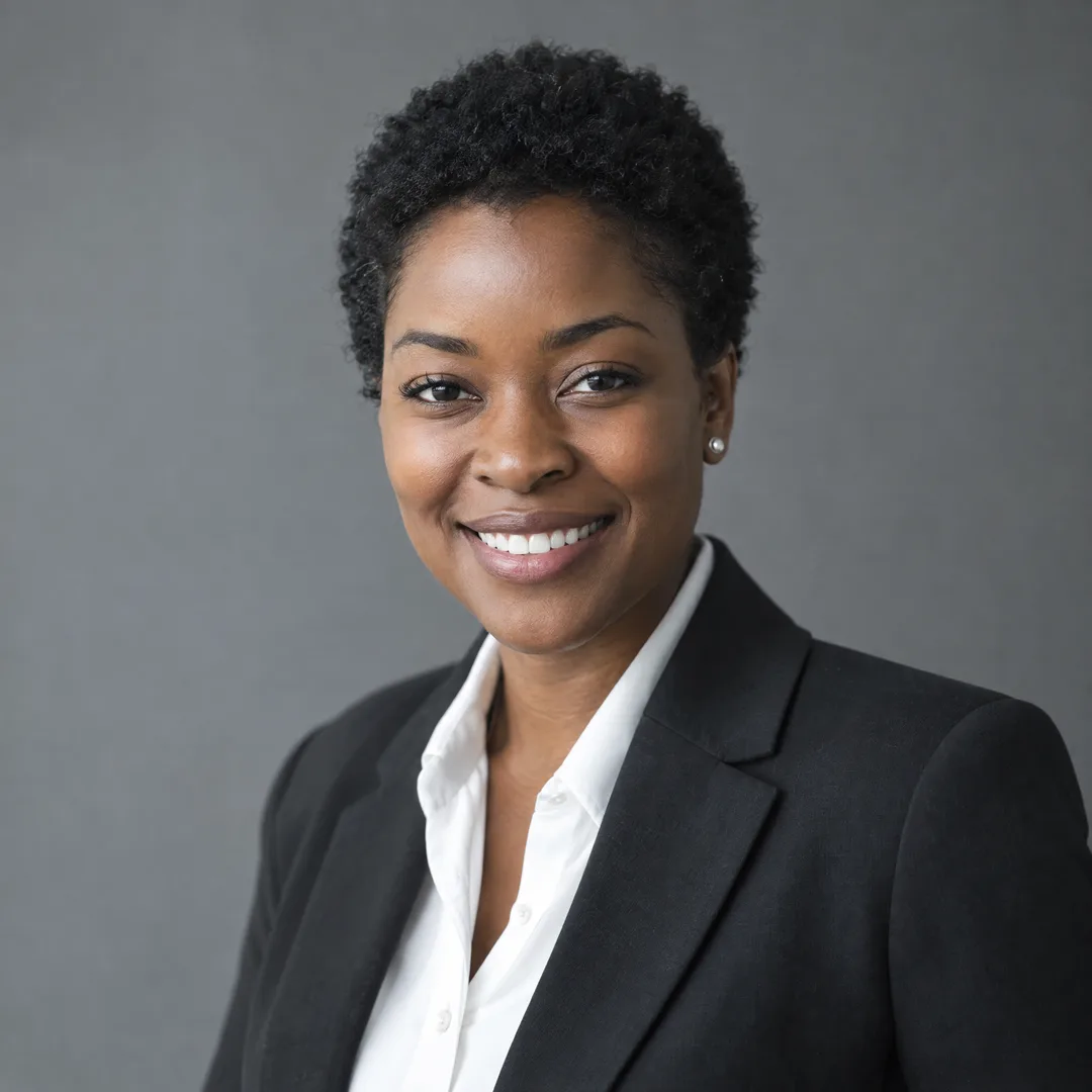 Client headshot: a woman in her forties